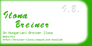 ilona breiner business card